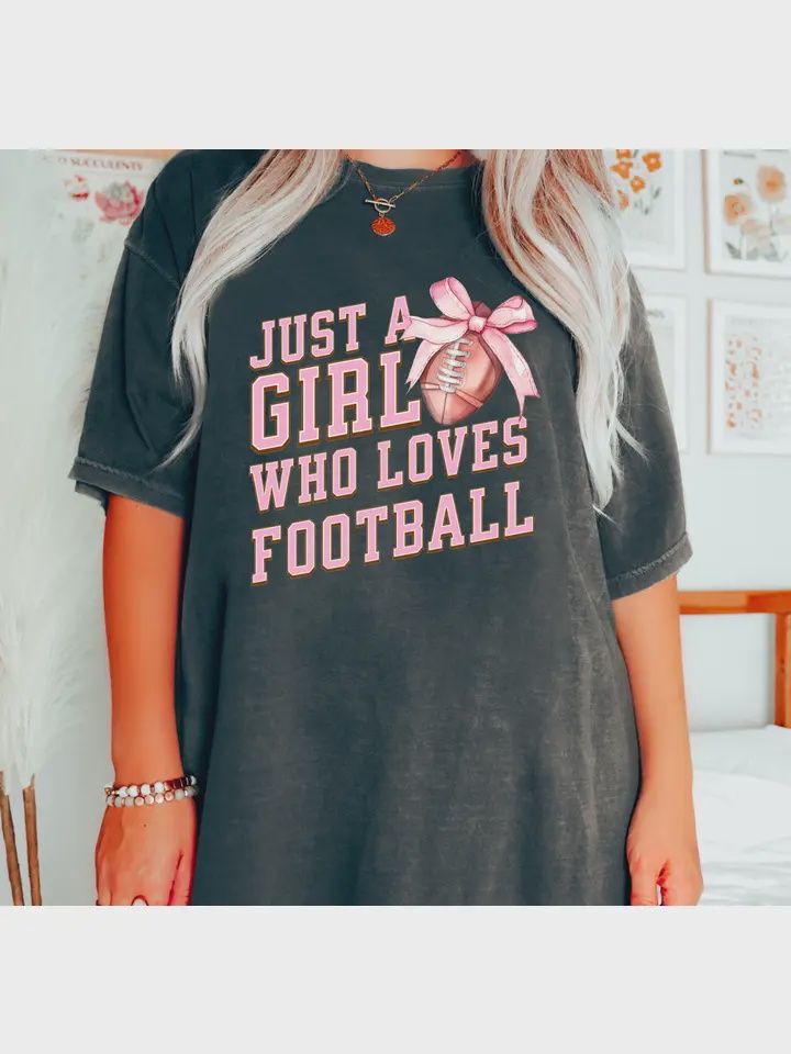 Just A Girl Who Loves Football Graphic Tee