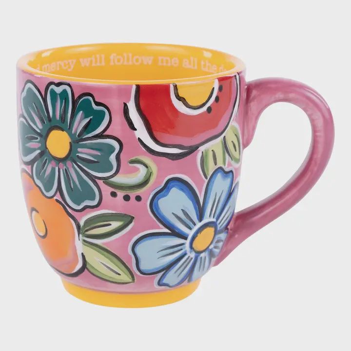 Goodness Mercy Floral Mug