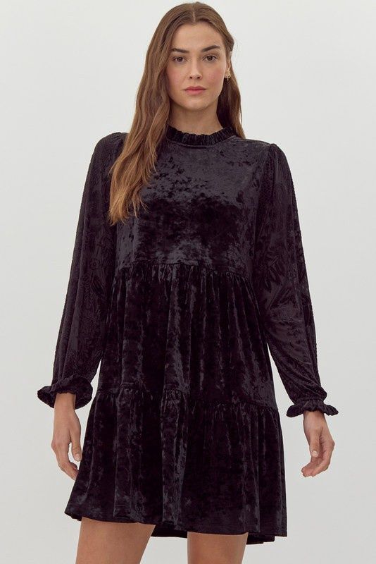 Velvet Baby Doll Dress