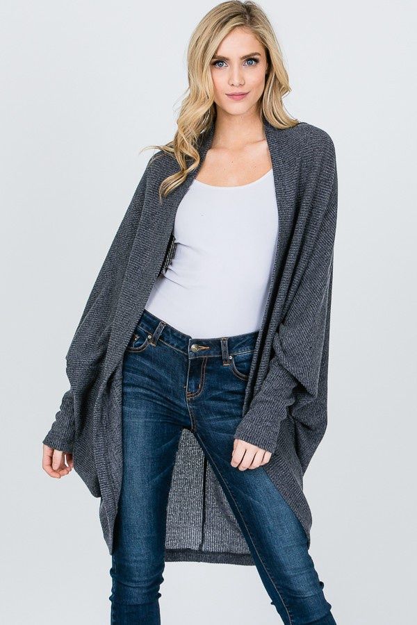 Two-tone Waffle Knit Cardigan