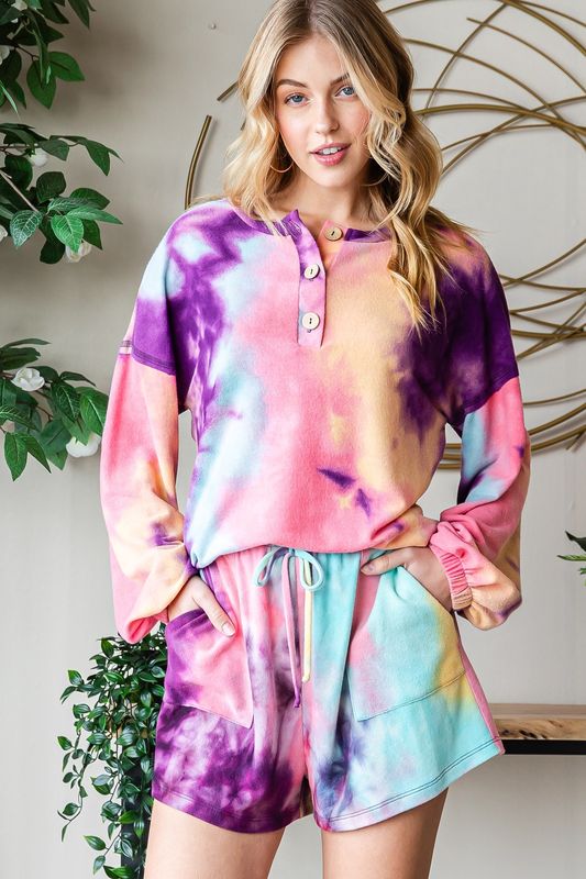 Tie Dye Top &amp; Shorts Set