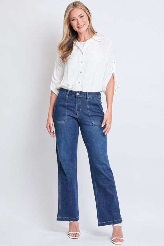 Missy High Rise Pork Chop Pocket Wide Leg Jean