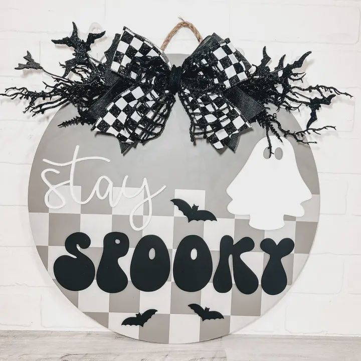 Stay Spooky Retro Door Hanger