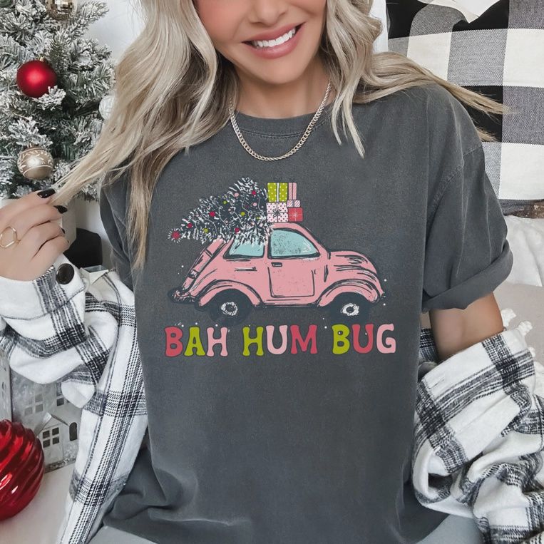 Bah Hum Bug Christmas Comfort Colors Graphic Tee