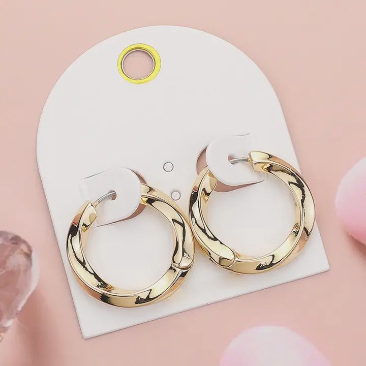 Metal Twisted Huggie Hoop Earrings