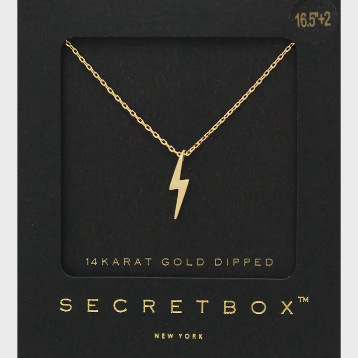 14K Gold Dipped Thunderbolt Pendant Necklace