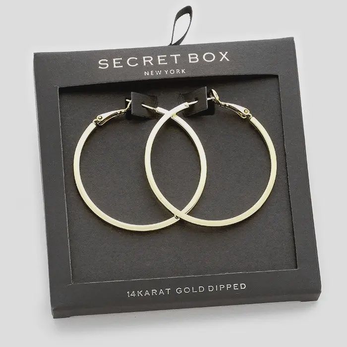 14K Gold Dipped Metal Hoop Earrings Gold