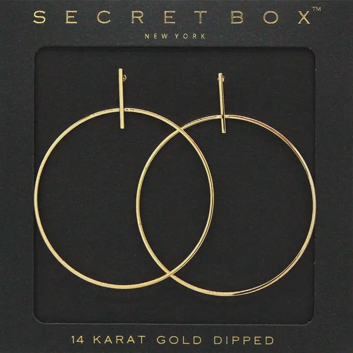 Gold Dipped Metal Bar Hoop Earrings