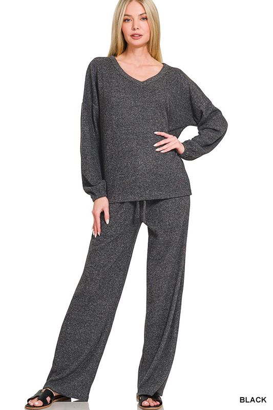 BRUSHED HACCI LONG SLEEVE &amp; PANTS SET