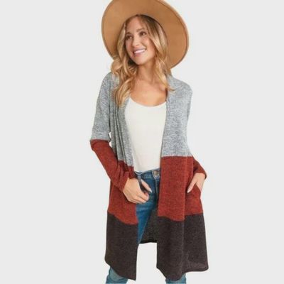 HACCI KNIT OPEN CARDIGAN WITH SIDE POCKETS
