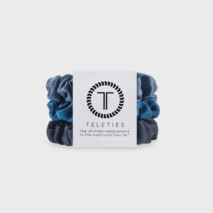 Small Silk Hair Scrunchies, Colour: Midnight Rain