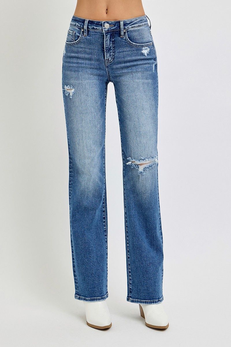 TUMMY CONTROL HIGH RISE STRAIGHT JEANS