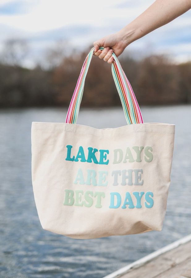 Tote Bag (Cream) - Lake Days Are the Best Days