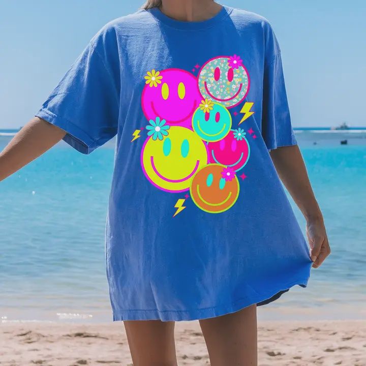 Neon Smileys Graphic Tee