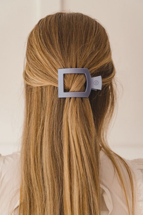 Small Square Flat Hair Clip-Teleties, Colour: Hampton Bay