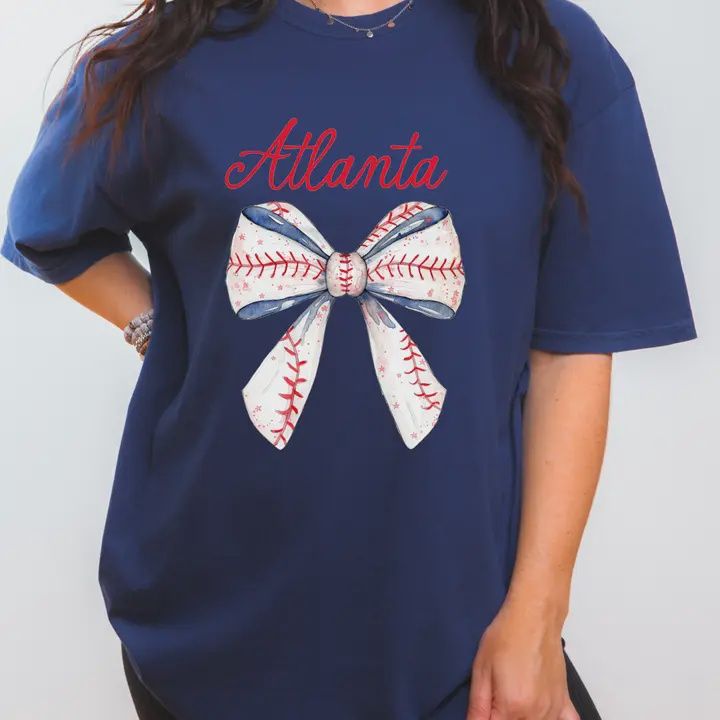 Atlanta Braves Baseball Coquette Graphic Tee