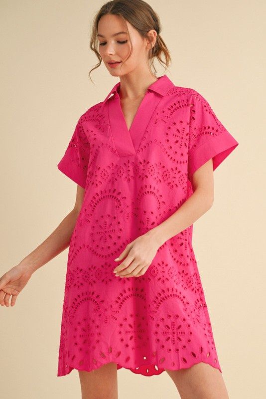 Eyelet Lace Collar Dress