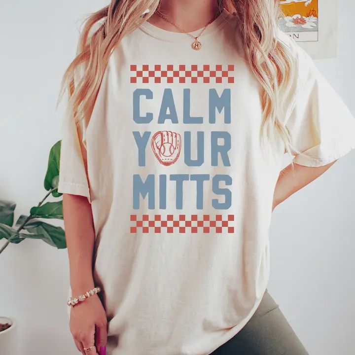 Calm Your Mitts Baseball Graphic Tee