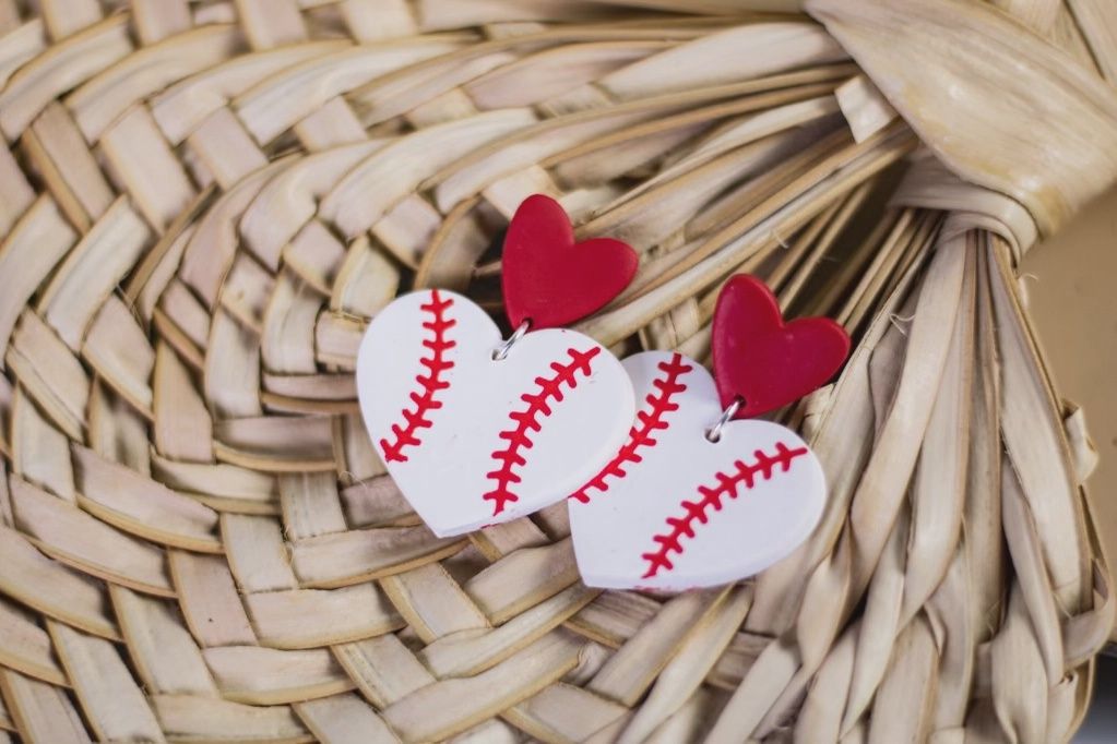 Baseball Clay Earrings