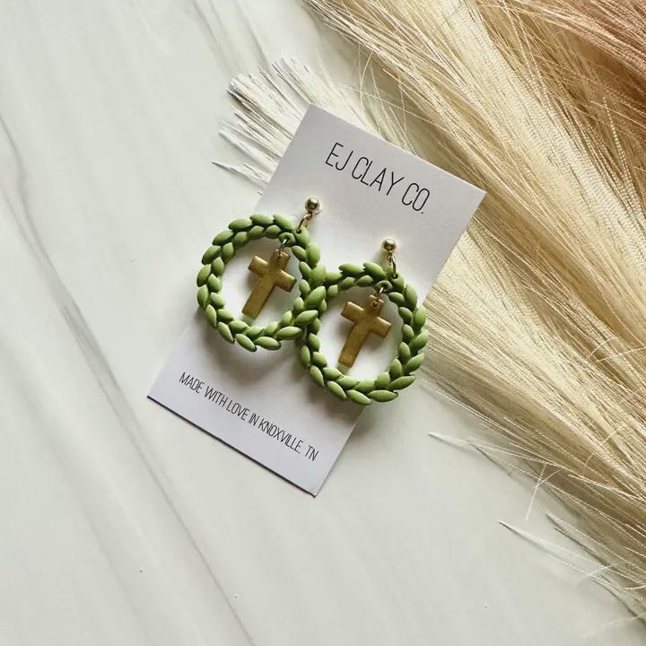Cross Wreath Dangles