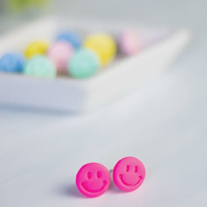 Mini Smiley Face Studs