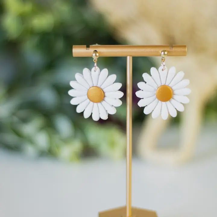 White Sunflower Dangles