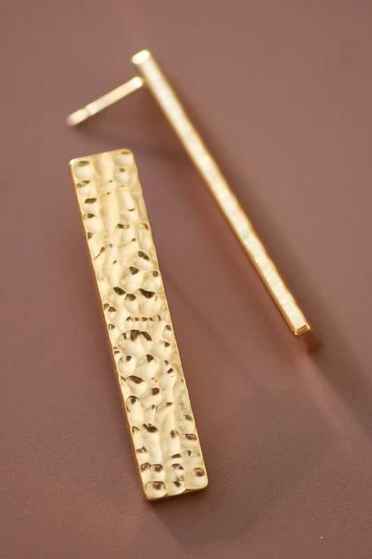 18K Waterproof Stainless Steel Long Bar Earrings