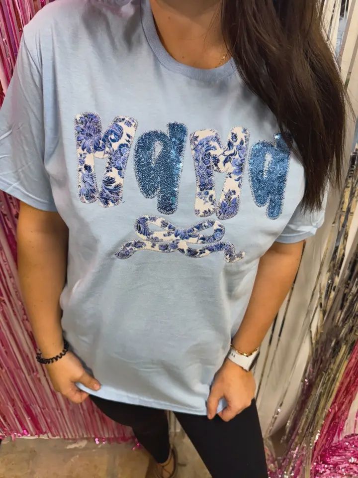 Mama Chinoiserie Bow Mother&#39;s Day Short Sleeve