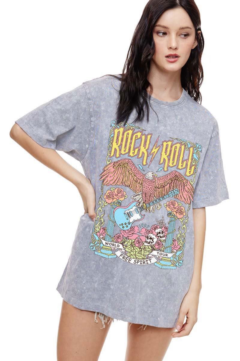 ROCK N ROLL FREE SPIRIT GRAPHIC TEE