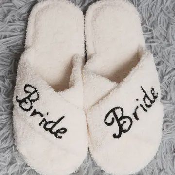 Bride Embroidered Indoor Criss Cross Slippers