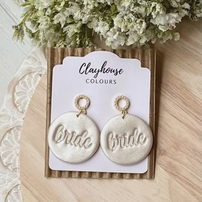 Bridal Clay Earrings