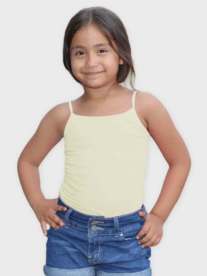Girl&#39;s Solid Cami Tank Soft Cotton Lycra