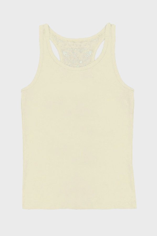 Girl&#39;s Solid Racerback Tank w/ Cutout Lace