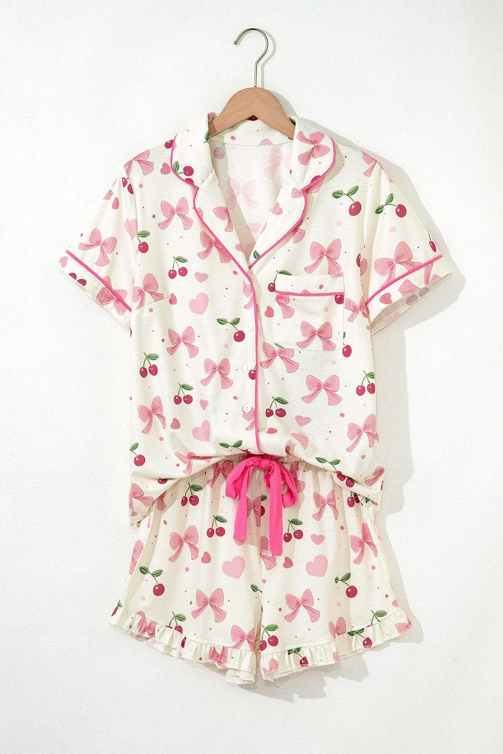 Floral Top And Shorts Pajama Set