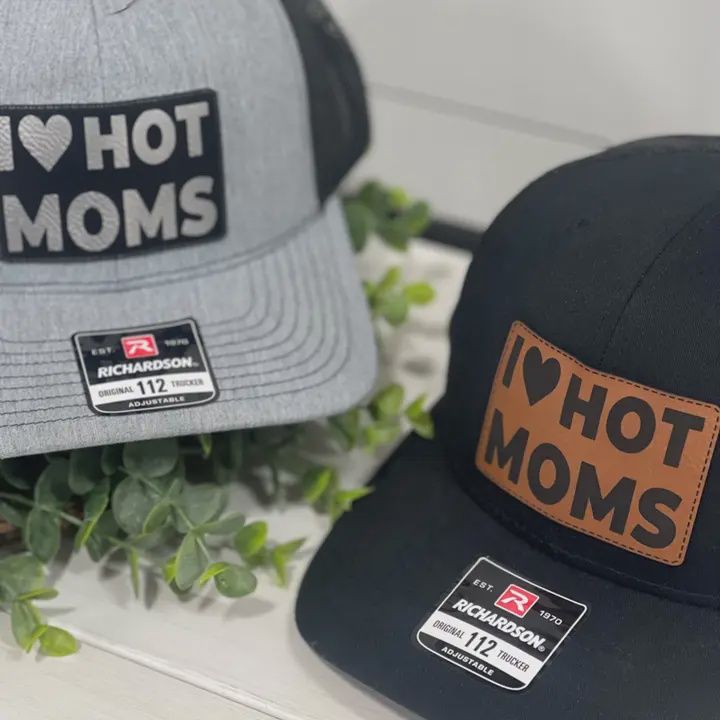 Adult I Love Hot Moms Patch Snapback Hat