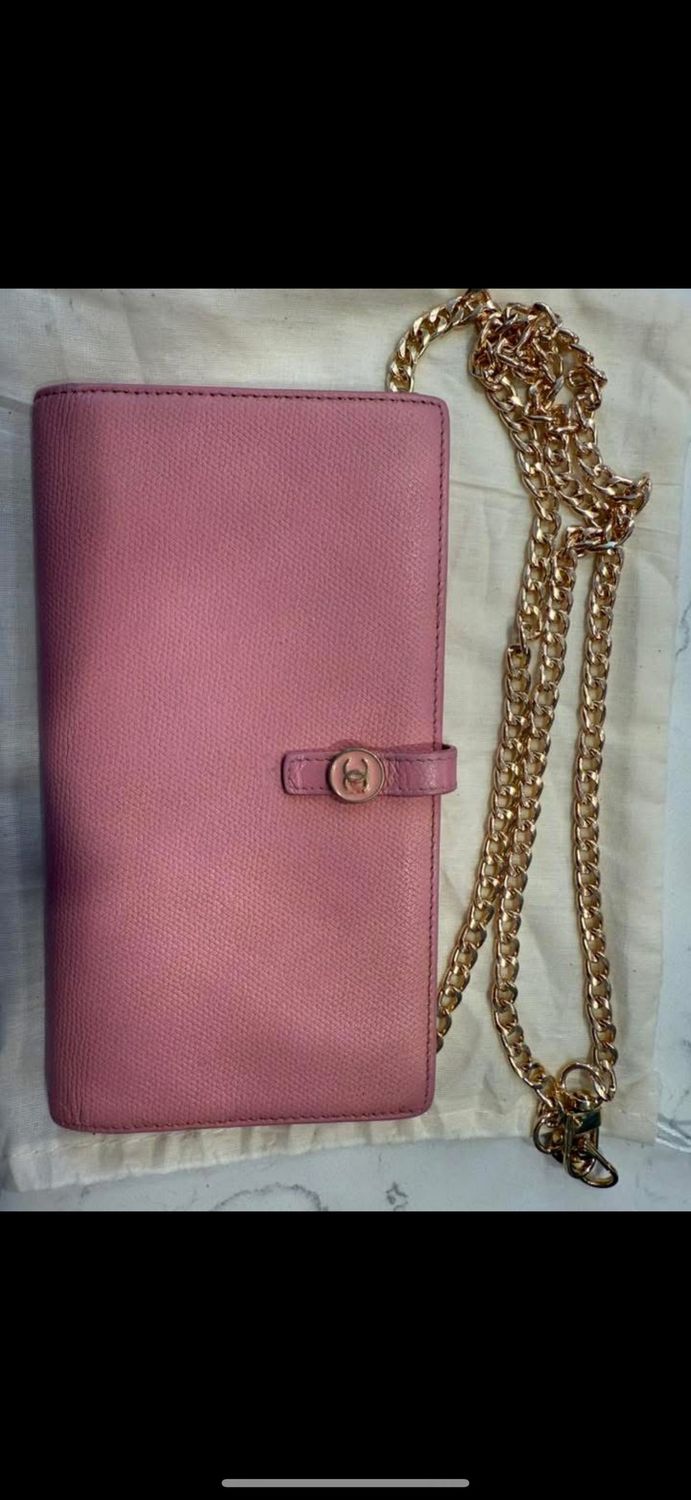 Pink Chanel Wallet w/ Chain
