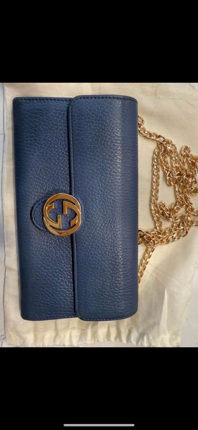 Blue Gucci Wallet w/ Chain
