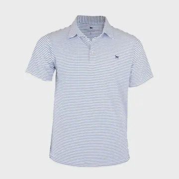 Men&#39;s White/Blue Polo
