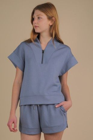Comfy Solid Knit Top &amp; Shorts Set