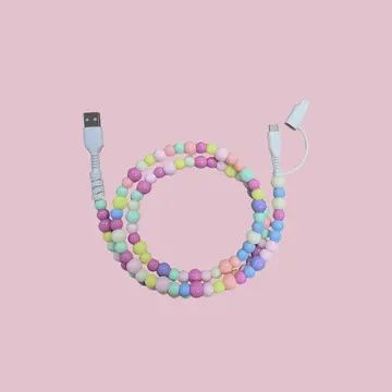 Beaded Data Cable 2 in 1 Type-C
