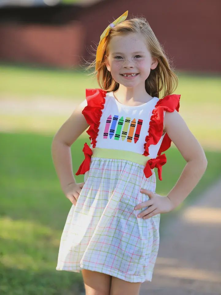 Embroidered Crayon Dress