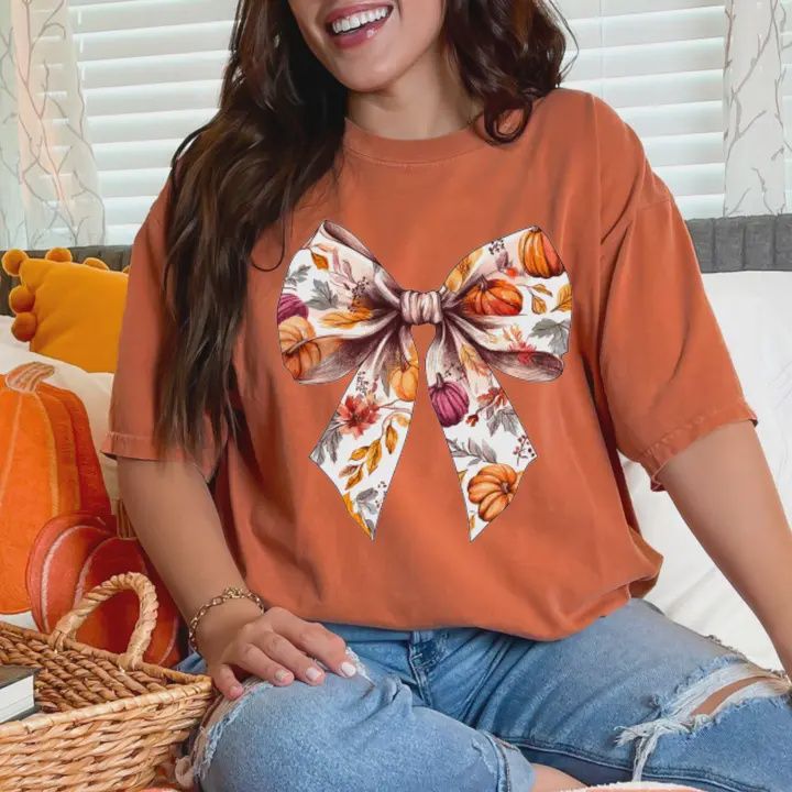Autumn Coquette Bow Graphic Tee