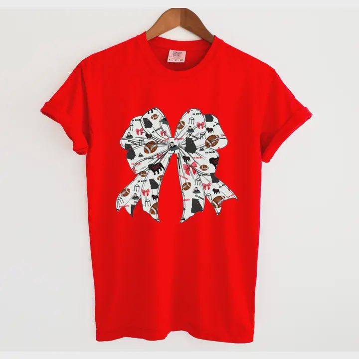 Georgia Bulldogs Coquette Bow Graphic Tee