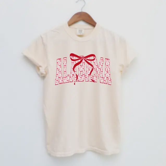 Preppy Alabama Coquette Bows Graphic Tee