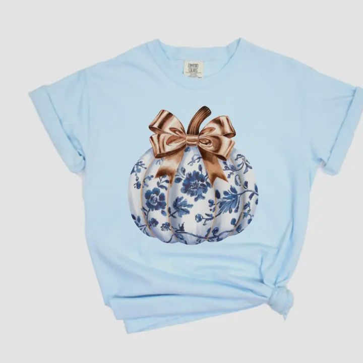 Preppy Brown Coquette Chinoiserie Pumpkin Graphic Tee