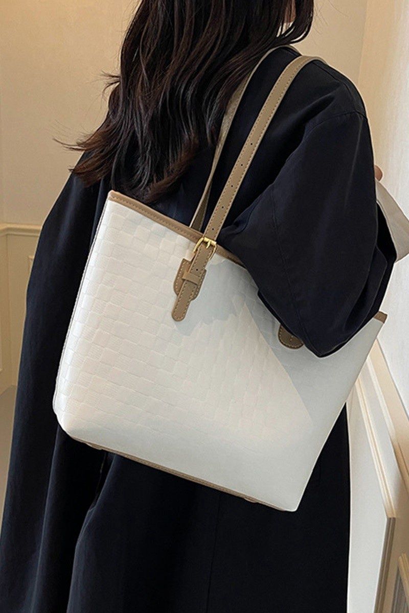 Vegan Leather Large Capacity Woven City Tote Bag