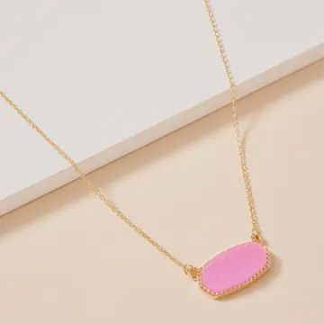 Druzy Stone Charm Necklace