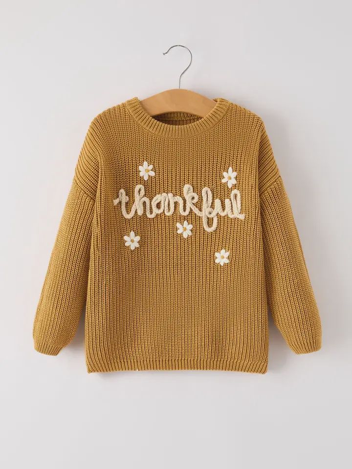 Thankful Brown Girls Pullover Sweater