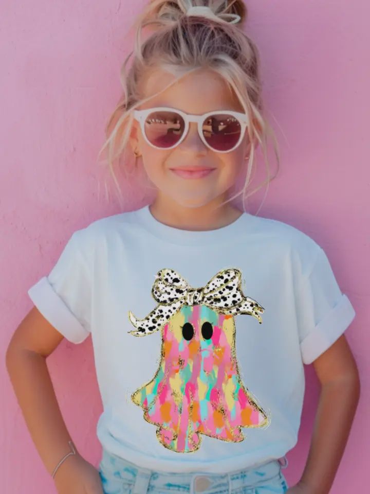 Youth Watercolor Ghost Coquette Graphic Tee