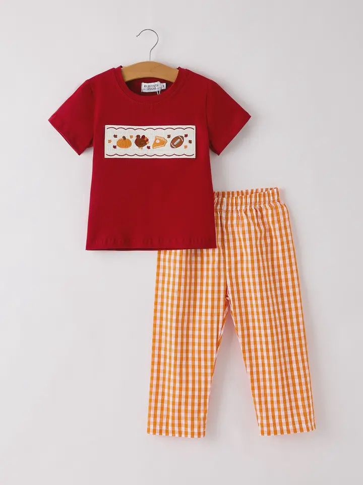 Fall Embroidered Boy Set